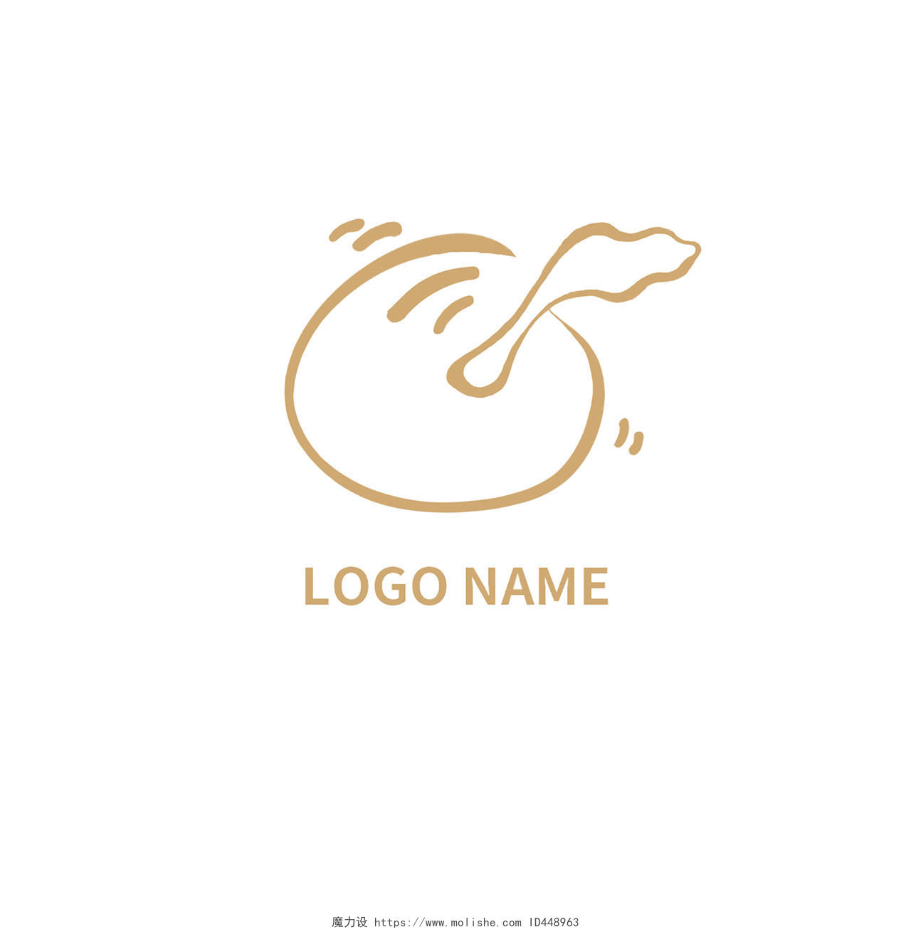 黄色标志白色背景logo name简约可爱食品logo